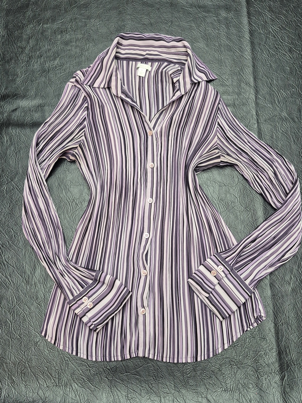 Classic Striped Button‑Front Women's Shirt in Lavender